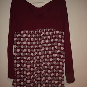 Red Alabama Print Long Sleeve Shirt